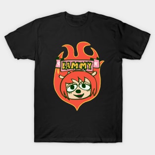 Mudwizard draws the firey red lammy crest-badge / um jammer lammy sheep girl T-Shirt